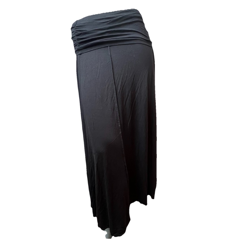 Max Studio Maxi Skirt Black Flare Size Med Pull On Solid Style 3701T17